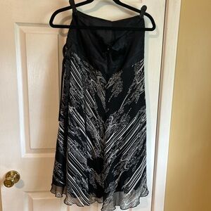 Elegant Silk Black and White Women's Skirt